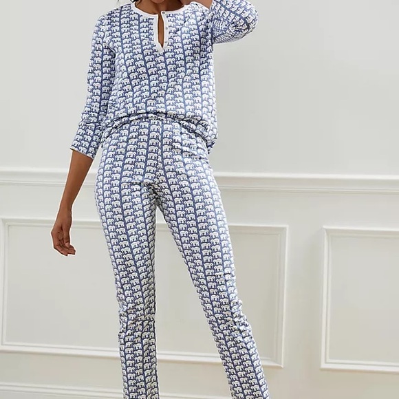 Roller Rabbit Women’s Elephant Print Pajamas Sz M - Picture 2 of 6